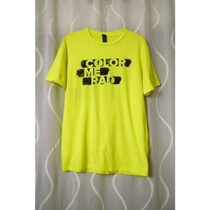 COLOR ME RAD Neon Highlighter Yellow Color Bomb T-shirt | Size S